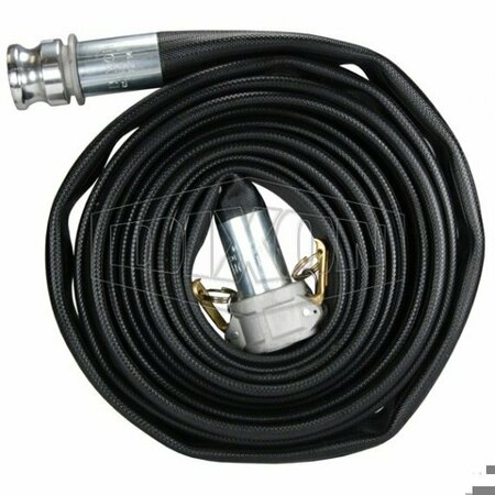 DIXON Washdown Hose, 1-1/2 in, Female x Male, 50 ft L, 200 psi, Nitrile Rubber, Domestic WDH15BK50GAX